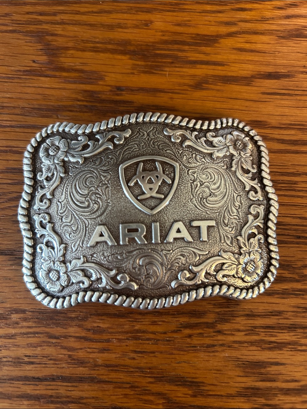 Ariat Silver Western Floral Belt Buckle